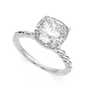 Renata Cushion Cut Solitaire Rope Engagement Ring Setting - Nivetta